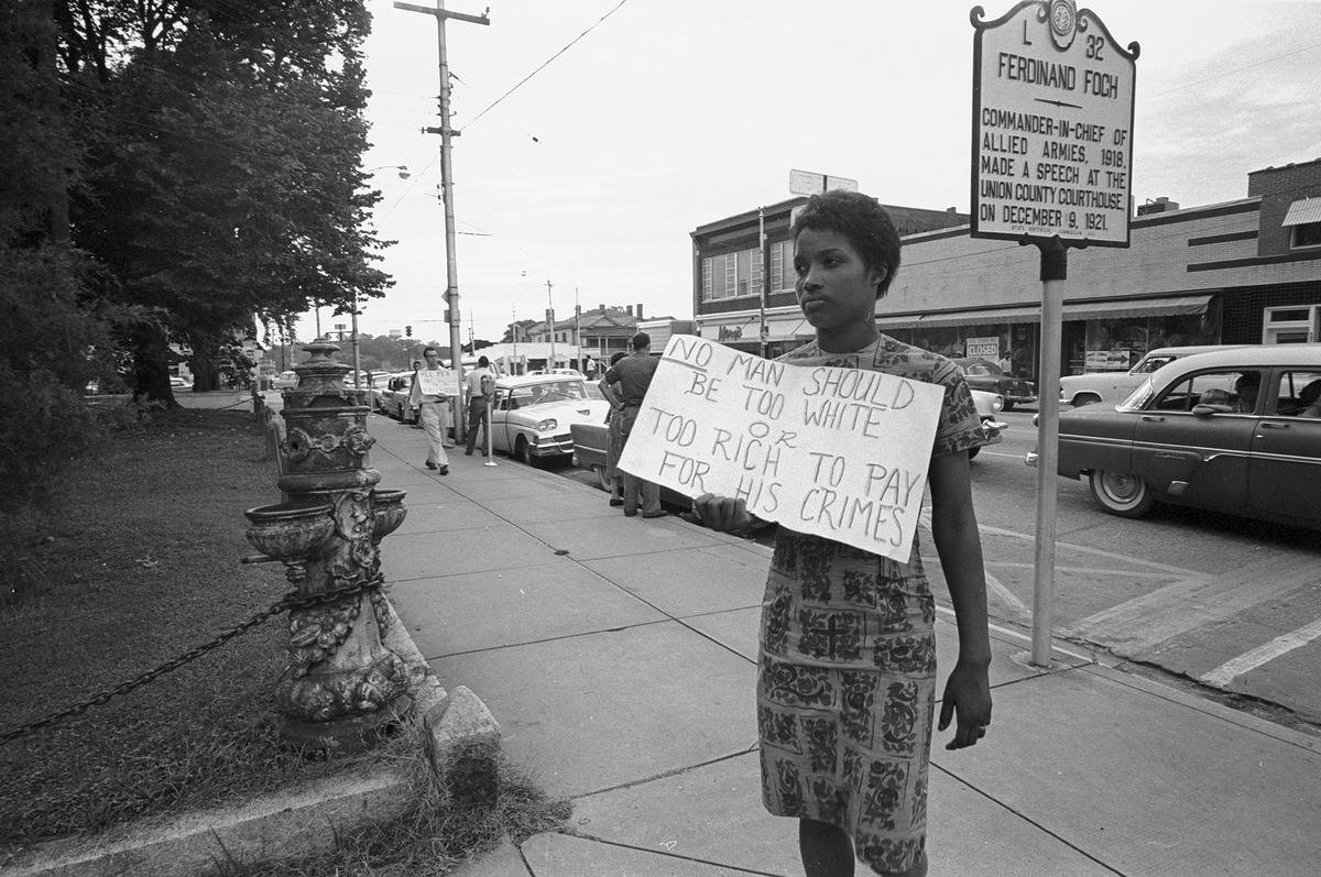 Woman at a civil rights demonstration